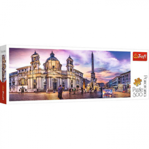 Trefl: Piazza Navona, Róma panoráma puzzle - 500 darabos (29501)
