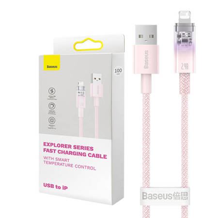 Baseus USB-C - Lightning kábel 2.4A 2m rózsaszín (CATS010104)