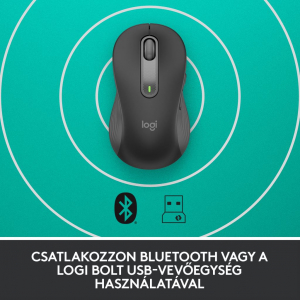 Logitech Signature M650 L nagy balkezes vezeték nélküli egér grafitszürke (910-006239)