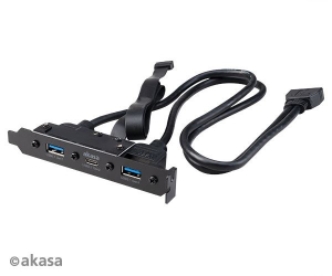 Akasa USB 3.1 Gen 2 Type-C x 1 és USB 3.1 Gen 1 Type-A x 2 hátlapi panel (AK-CBUB52-50BK)
