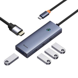 Baseus UltraJoy Hub 5in1 USB-C- 4xUSB-A 1xHDMI szürke (B00052809813-00)