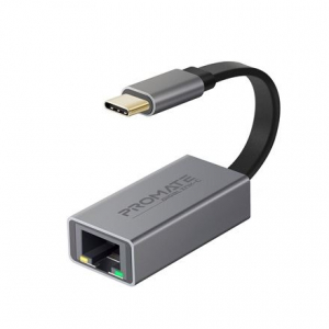 Promate USB-C adapter 1000 Mbps RJ45 sz&uuml;rke (GIGALINK-C.GREY)