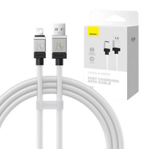 Baseus USB-C - Lightning k&aacute;bel 2.4A 1m feh&eacute;r (CAKW000402)