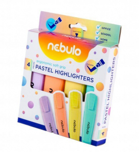 Nebulo szövegkiemelő készlet 4 pasztell szín (SZK-4-PSZ)