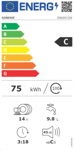 Gorenje GS620C10S szabadonálló mosogatógép ezüst
