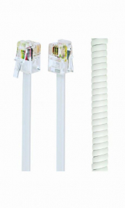 Gembird RJ10 (4P4C) spirál telefonkábel 2m fehér (TC4P4CS-2M-W)