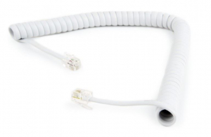 Gembird RJ10 (4P4C) spirál telefonkábel 2m fehér (TC4P4CS-2M-W)