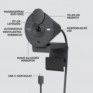 Logitech Brio 300 Full HD webkamera szürke (960-001436)