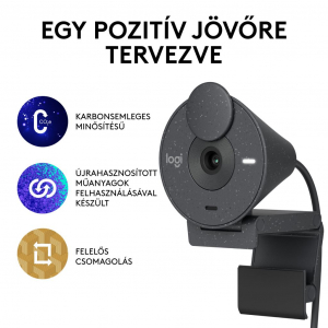Logitech Brio 300 Full HD webkamera szürke (960-001436)