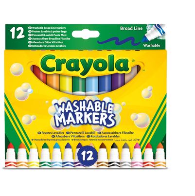 Crayola: Lemosható, tompahegyű filctoll készlet - 12 db-os (58-8340)