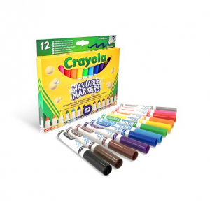 Crayola: Lemosható, tompahegyű filctoll készlet - 12 db-os (58-8340)