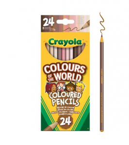 Crayola: Soksz&iacute;nű Vil&aacute;g, bőrsz&iacute;n &aacute;rnyalatok sz&iacute;nes ceruza k&eacute;szlet - 24 db-os (68-4607)