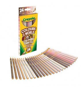 Crayola: Soksz&iacute;nű Vil&aacute;g, bőrsz&iacute;n &aacute;rnyalatok sz&iacute;nes ceruza k&eacute;szlet - 24 db-os (68-4607)