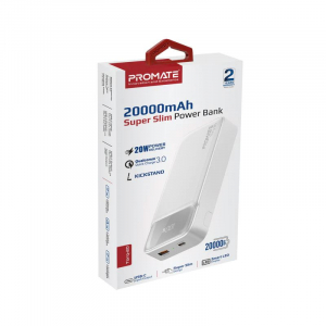 Promate Torq-20 Power Bank 20000mAh fehér (TORQ-20.WHITE)