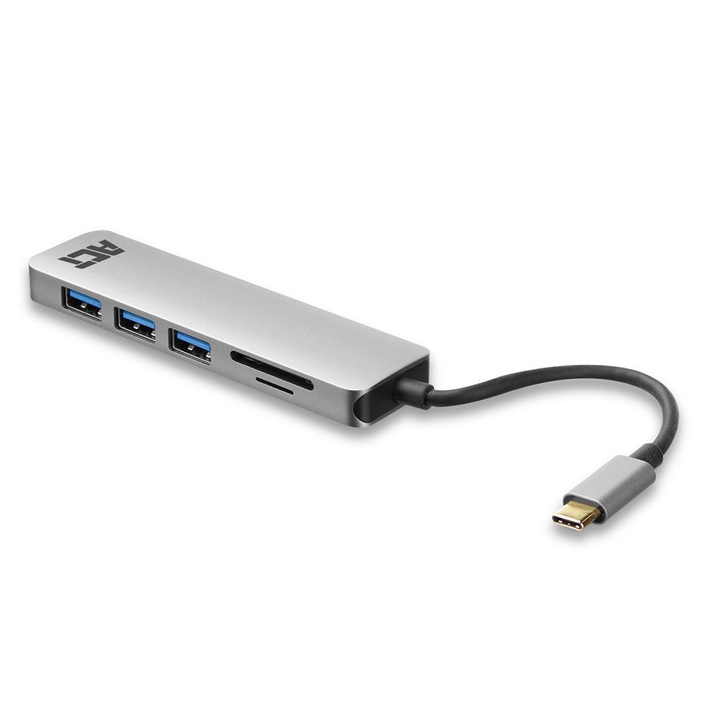 ACT USB-C Hub 3.2 3 portos kártyaolvasóval ezüst (AC7050)