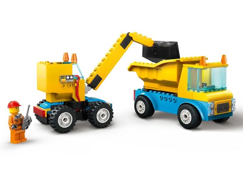 Lego City Építőipari teherautók és bontógolyós daru (60391)