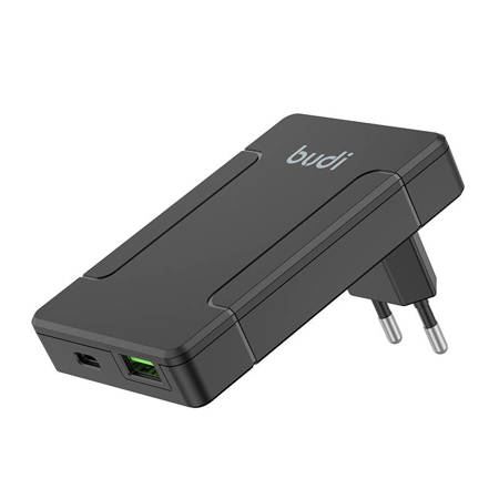 Budi USB-A és USB-C hálózati töltő EU/UK/US/AU adapter fejekkel (337)