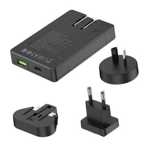 Budi USB-A és USB-C hálózati töltő EU/UK/US/AU adapter fejekkel (337)