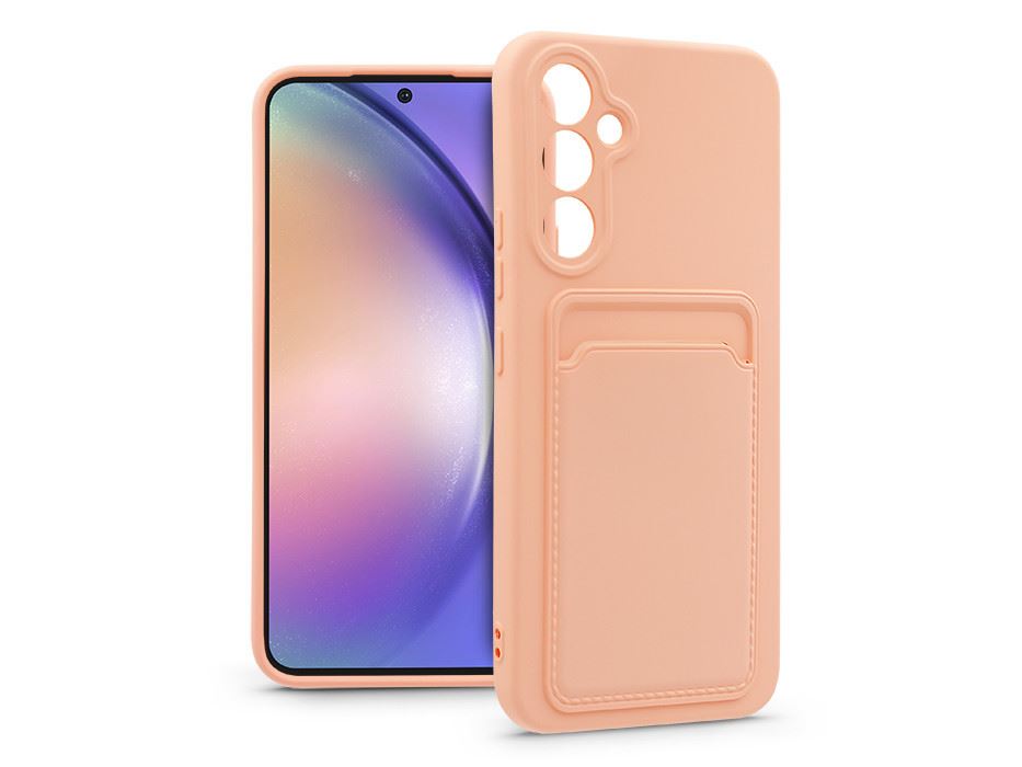 Haffner Card Case Samsung SM-A546 Galaxy A54 5G szilikon tok kártyatartóval pink (PT-6693)
