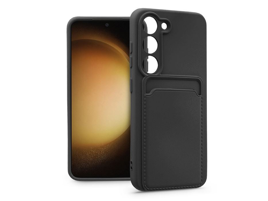 Haffner Card Case Samsung SM-S911 Galaxy S23 szilikon tok kártyatartóval fekete (PT-6751)
