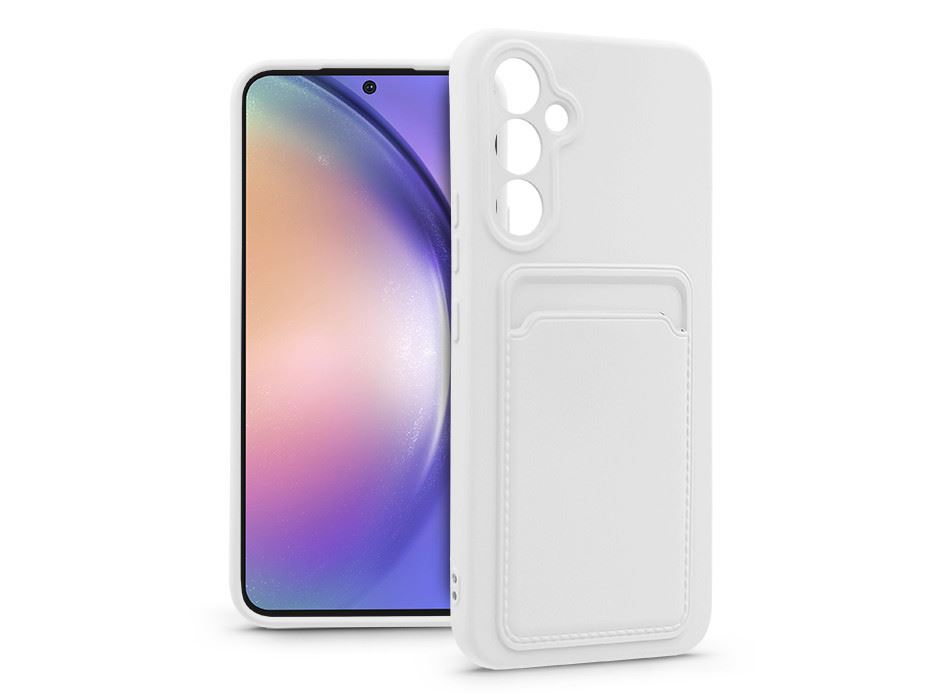 Haffner Card Case Samsung SM-A546 Galaxy A54 5G szilikon tok kártyatartóval fehér (PT-6754)