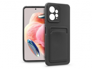 Haffner Card Case Xiaomi Redmi Note 12 4G szilikon tok kártyatartóval fekete (PT-6729)