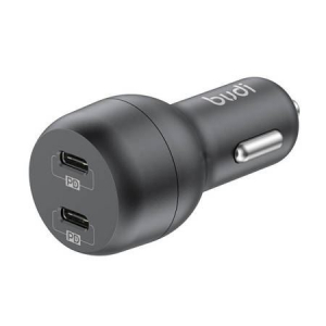 Budi 2x USB-C 40W autós töltő fekete (108R)