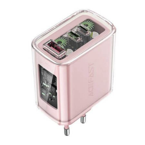 ACEFAST A45 hálózati töltő 2x USB-C 1xUSB-A 65W rózsaszín (A45 Cherry blossom)