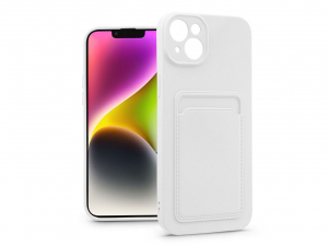 Haffner Card Case Apple iPhone 14 szilikon tok kártyatartóval fehér (PT-6732)
