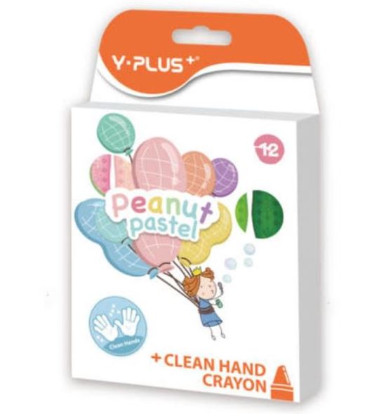Y-Plus: Peanut pasztell színű marok zsírkréta készlet - 12 db-os (P0010-6164)