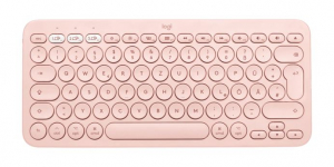 Logitech K380 többeszközös bluetoothos billentyűzet Machez spanyol kiosztás, rózsaszín (920-010400)