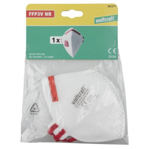 Wolfcraft védőmaszk finom por ellen, összehajtható, FFP3 V NR (4913000)