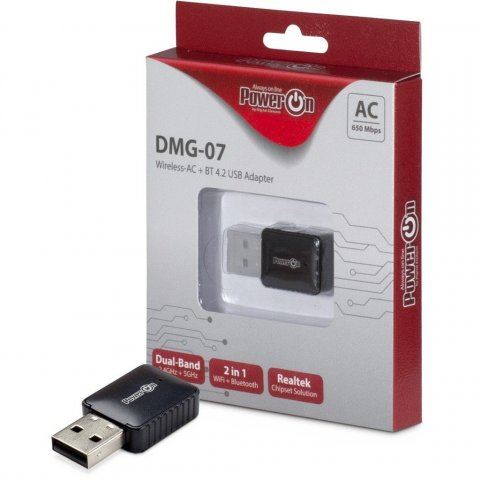 PowerON DMG-07 Wi-Fi 5 + BT4.2 USB Adapter (88888146)