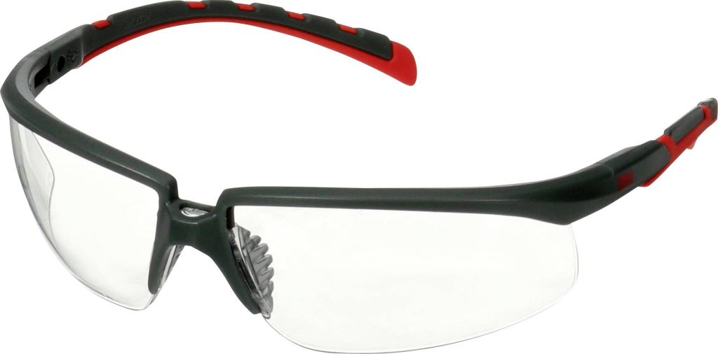 3M Solus S2001SGAF-RED védőszemüveg, párásodásmentes, karcálló, szürke-piros