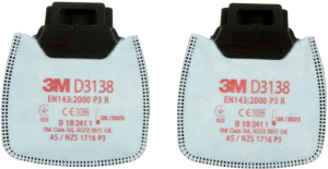 3M Secure Click D3138 P3 R részecskesz betétűrő aktív szénnel, 2 db