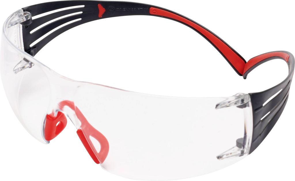 3M SecureFit SF401SGAF-RED védőszemüveg, párásodásmentes, karcálló, piros-szürke