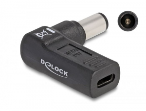 DeLock notebook töltő adapter USB-C anya -> DELL 7,4 x 5,0 mm apa hajlított (60008)