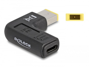 DeLock notebook töltő adapter USB-C anya -> Lenovo 11,0 x 4,5 mm apa hajlított (60003)