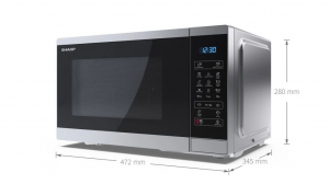 Sharp YC-MG252AE-S  mikrohullámú sütő fekete-ezüst
