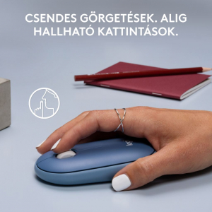 Logitech M350 Pebble vezeték nélküli egér áfonya színű (910-006753)