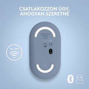 Logitech M350 Pebble vezeték nélküli egér áfonya színű (910-006753)