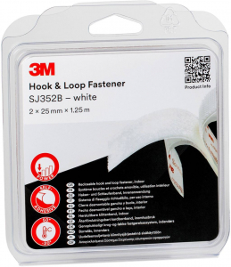 3M SJ352W öntapadós tépőzár, fehér, 1.25 m x 25 mm
