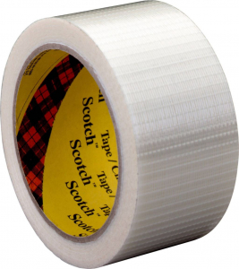 3M 587749 kétirányú szálerősítésű ragasztószalag, átlátszó, 50 m x 38 mm