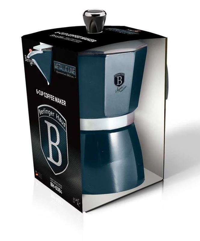 Berlinger Haus 6 személyes kotyogós kávéfőző metálkék (BH-6384)