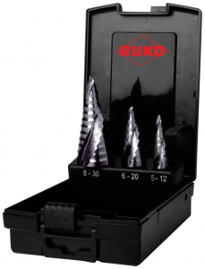 RUKO 101626PRO HSS fokozatfúró készlet, 3 részes, 5 - 12 mm, 6 - 20 mm, 8 - 30 mm