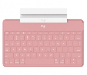 Logitech Keys-to-Go Bluetooth-os halványpiros billentyűzet fehér iPhone-állvánnyal UK kiosztás (920-010059)
