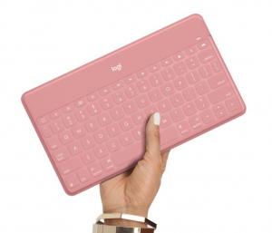 Logitech Keys-to-Go Bluetooth-os halványpiros billentyűzet fehér iPhone-állvánnyal UK kiosztás (920-010059)