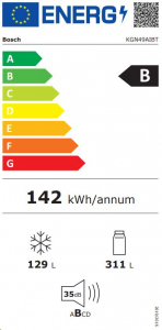 Bosch KGN49AIBT alulfagyaszt&oacute;s hűtőszekr&eacute;ny inox