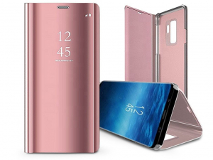 Haffner Smart Clear View Samsung SM-A546 Galaxy A54 5G oldalra nyíló fliptok pink (TF-0235)
