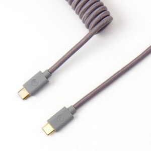 Keychron Coiled Aviator USB-C - USB-C kábel (USB-A - USB-C adapterrel) 0.9m szürke (CAB-G)